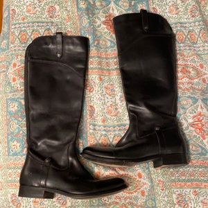 Frye Melisa Button Leather Knee High Riding Boots